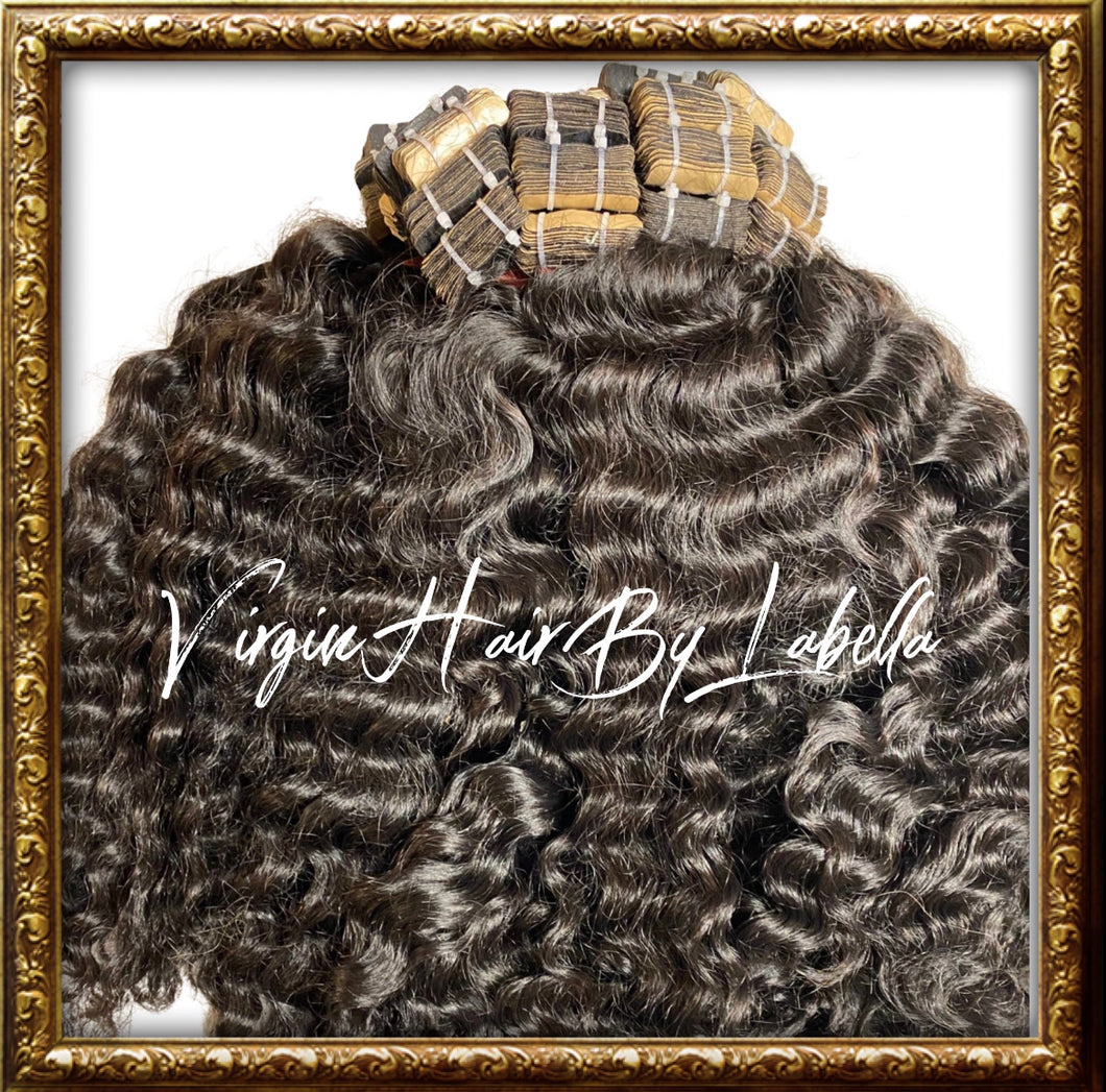 Raw Cambodian Deep Curly Tape Ins