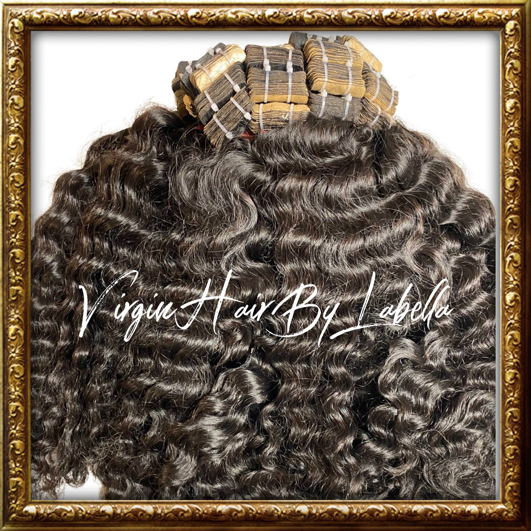 Raw Cambodian Deep Curly Tape Ins